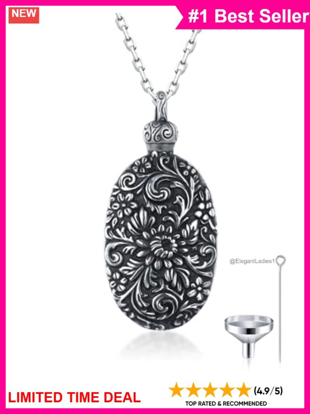 Sterling Silver Teardrop Urn Necklace for Ashes Memorial Pendant Keepsake